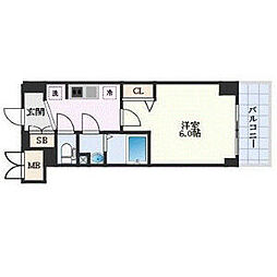 プレサンス南堀江ザ・センス 15階1Kの間取り