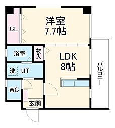 名古屋市営桜通線 吹上駅 徒歩5分の賃貸マンション 3階1LDKの間取り