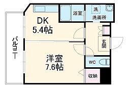 ＬＩＶＥＬＹ　ＣＡＢＩＮ 3階1DKの間取り