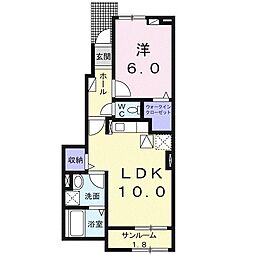 ベル・プロムナード・ツー 1LDKの間取図画像