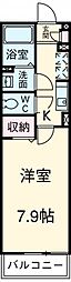 ビクロス 1階1Kの間取り