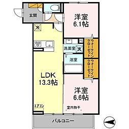 アルフォーレ 2LDKの間取図画像