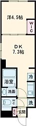 ウェルスクエアイズム千川II 2階1DKの間取り