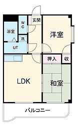 グランド・カーサ 1階2LDKの間取り