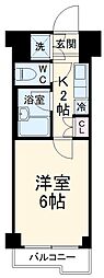ルーブル武蔵小杉 1Kの間取図画像
