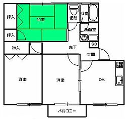 ボナールA 3DKの間取図画像