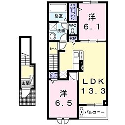 コンフォールA 2LDKの間取図画像