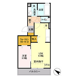 西武池袋線 武蔵藤沢駅 徒歩10分の賃貸アパート 1階1LDKの間取り
