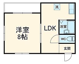 JR中央本線 大曽根駅 徒歩10分の賃貸マンション 1階1LDKの間取り