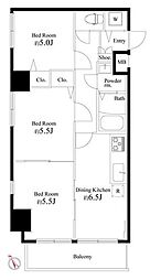 グランパーク東京ＥＡＳＴ 11階3DKの間取り