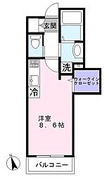 Legare新松戸 2階ワンルームの間取り