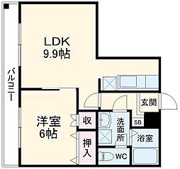 シルク渋沢 1LDKの間取図画像