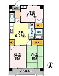 小峯ビル 2階3DKの間取り