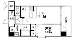 スプランディッド梅田北 6階1LDKの間取り