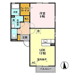 エルフォーレ 1LDKの間取図画像