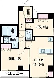 JR埼京線 浮間舟渡駅 徒歩10分の賃貸マンション 3階2LDKの間取り