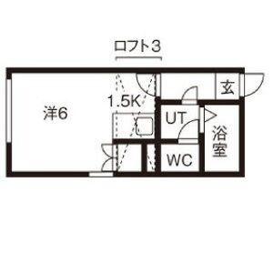 ドリーバーデンＢ 0101｜北海道札幌市中央区大通西２６丁目(賃貸アパート1R・1階・21.65㎡)の写真 その2