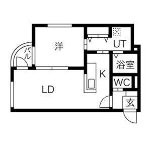 メゾン裏参道 204｜北海道札幌市中央区南二条西２６丁目(賃貸アパート1LDK・2階・40.61㎡)の写真 その2