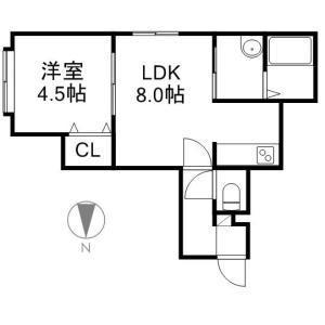ロージェ・ブルー 105｜北海道札幌市中央区南八条西１２丁目(賃貸アパート1DK・2階・30.60㎡)の写真 その2