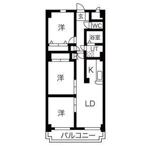 八条シャトー桂和 203｜北海道札幌市中央区南八条西１７丁目(賃貸マンション3LDK・2階・69.60㎡)の写真 その2