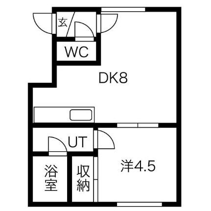 パルコート山鼻 105｜北海道札幌市中央区南十七条西８丁目(賃貸アパート1DK・1階・23.90㎡)の写真 その2