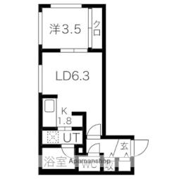 札幌市電2系統 東本願寺前駅 徒歩7分の賃貸マンション 4階1LDKの間取り