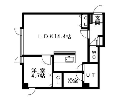 ベンビル 403｜北海道札幌市中央区北五条西２６丁目(賃貸マンション1LDK・4階・41.30㎡)の写真 その2