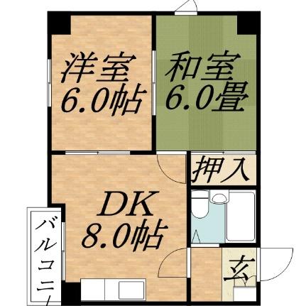 アートマンション 601｜北海道札幌市中央区南七条西１２丁目(賃貸マンション2DK・6階・37.28㎡)の写真 その2
