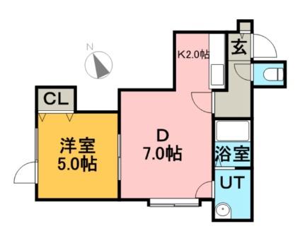 ウッドビレッジIII 202｜北海道札幌市厚別区厚別西四条２丁目(賃貸アパート1LDK・2階・32.39㎡)の写真 その2