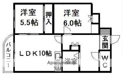 ヴィビひばりが丘 303｜北海道札幌市厚別区厚別南２丁目(賃貸マンション2LDK・3階・46.17㎡)の写真 その2