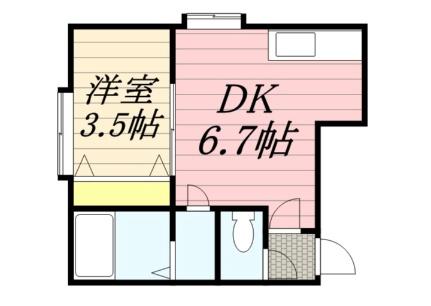 マウントリバーシャトー 0105｜北海道札幌市白石区南郷通１５丁目南(賃貸アパート1DK・2階・22.35㎡)の写真 その2