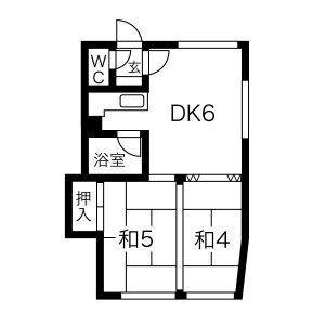 坂上ハイツ 8｜北海道札幌市白石区東札幌二条５丁目(賃貸アパート2DK・2階・31.37㎡)の写真 その2