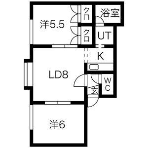 フォレスト北郷 101｜北海道札幌市白石区北郷三条４丁目(賃貸アパート2LDK・2階・44.16㎡)の写真 その2