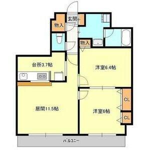 ガーネットハイツ菊水 602｜北海道札幌市白石区菊水九条３丁目(賃貸マンション2LDK・6階・54.61㎡)の写真 その2