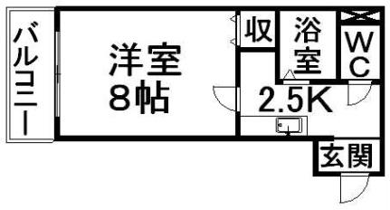 プチロアール 407｜北海道札幌市白石区南郷通８丁目北(賃貸マンション1K・4階・21.78㎡)の写真 その2