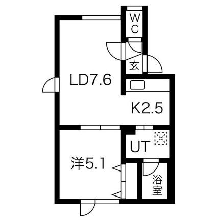 レジデンスプライアII 105｜北海道札幌市東区伏古四条３丁目(賃貸アパート1LDK・2階・33.60㎡)の写真 その2