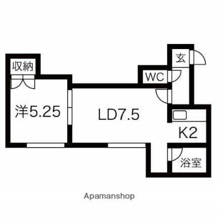 フィールドハウス34 203｜北海道札幌市東区北三十四条東７丁目(賃貸アパート1LDK・2階・32.81㎡)の写真 その2