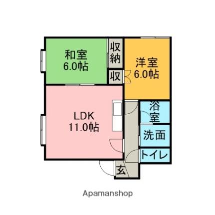 ロイヤルハイツ23 401｜北海道札幌市東区北二十三条東９丁目(賃貸マンション2LDK・4階・47.85㎡)の写真 その2