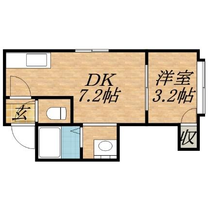 ボヌールＮ16 203｜北海道札幌市東区北十六条東７丁目(賃貸アパート1DK・2階・22.91㎡)の写真 その2