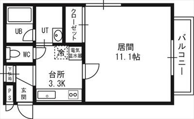 ドローム21 00101｜北海道札幌市北区北二十一条西３丁目(賃貸マンション1LDK・1階・31.82㎡)の写真 その2