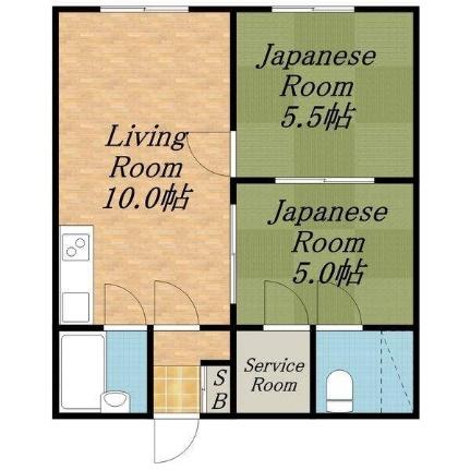 北生マンション 6｜北海道札幌市北区北三十六条西３丁目(賃貸アパート2LDK・2階・42.00㎡)の写真 その2