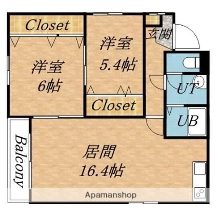 リバティクレスト24 301｜北海道札幌市東区北二十四条東４丁目(賃貸マンション2LDK・3階・61.53㎡)の写真 その2