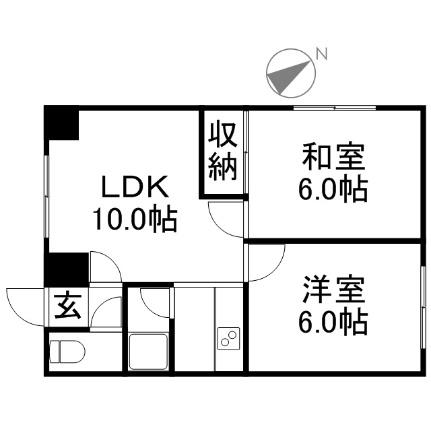 エクセルフローラ 201｜北海道札幌市東区本町一条５丁目(賃貸アパート2DK・2階・45.64㎡)の写真 その2