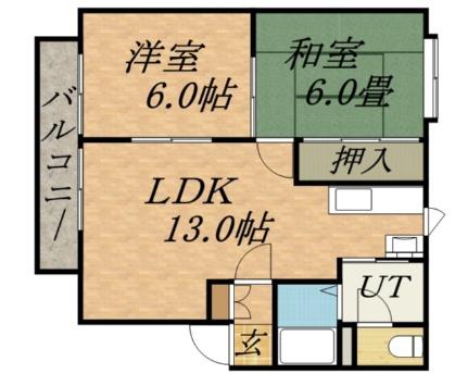 サンフォレスト元町 0202｜北海道札幌市東区北二十六条東１８丁目(賃貸アパート2LDK・2階・51.60㎡)の写真 その2