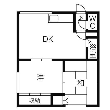 三ツ屋アパート 201｜北海道札幌市東区北五十一条東４丁目(賃貸アパート2LDK・2階・41.30㎡)の写真 その2