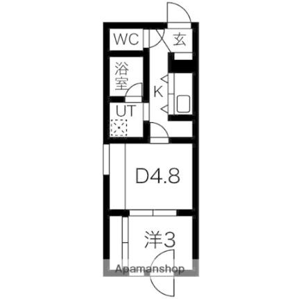 メニーズコート創成タウン　Ｃ棟 305｜北海道札幌市東区北二十条東１丁目(賃貸マンション1DK・3階・26.35㎡)の写真 その2