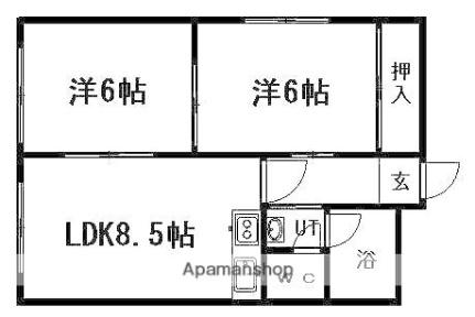 広和ハイツ第7 303｜北海道札幌市豊平区豊平六条５丁目(賃貸マンション2DK・3階・22.26㎡)の写真 その2