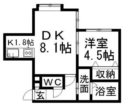 クレセール清田 303｜北海道札幌市清田区清田三条１丁目(賃貸アパート1LDK・3階・35.02㎡)の写真 その2