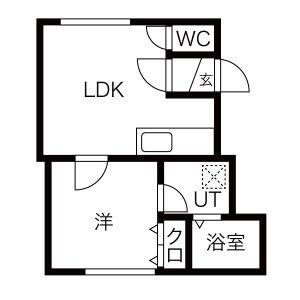 ピュアライフ平岸 B108｜北海道札幌市豊平区平岸二条３丁目(賃貸アパート1DK・1階・23.49㎡)の写真 その2