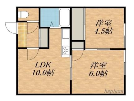 原田荘 105｜北海道札幌市豊平区月寒東四条８丁目(賃貸アパート2DK・1階・38.07㎡)の写真 その2